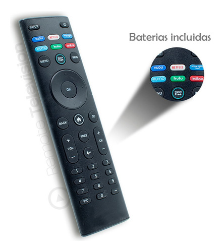 Control Remoto Vizio Smart Tv Xrt-136 Para 2016-19 Original