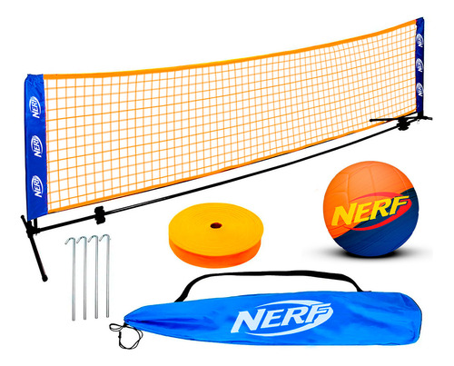 Imagen 1 de 6 de Set Nerf Red Fútbol Tenis Playa+ Pelota+ Bolso + Acc El Rey