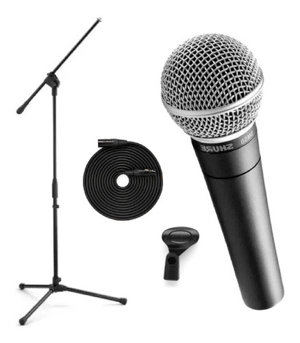 Combo Micrófono Shure Sm58lc C/soporte Y Acces Cuo