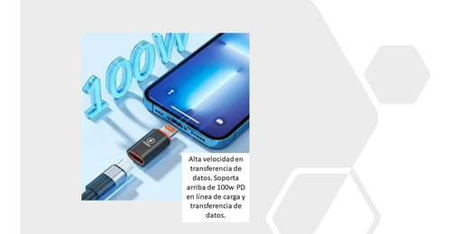 Kit 3 Pzas Adaptador Para iPhone Macho A Tipo C Hembra