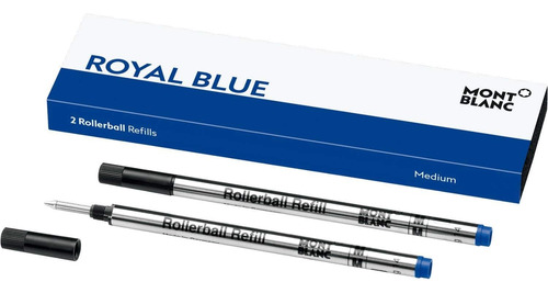 2 Recambios De Bolígrafo Rollerball Azul M (mediano)