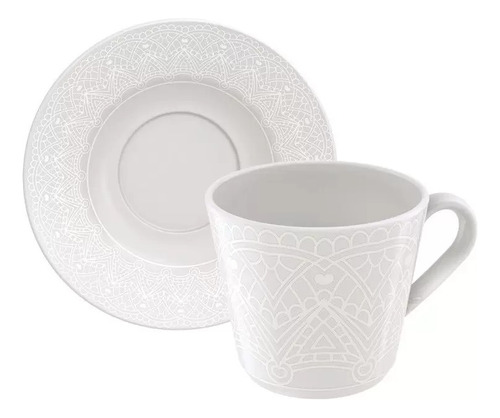 Juego de vajilla de porcelana Alicia de Tramontina, 20 piezas, color blanco liso