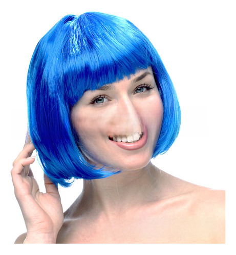 Red - Free Size - Colorful Bob Wig With Bangs For Parties