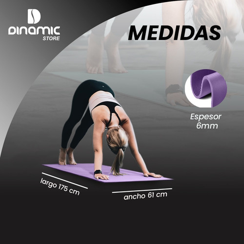 Imagen 4 de 5 de Colchoneta Mat Forest Yoga Fitness Pilates Enrollable