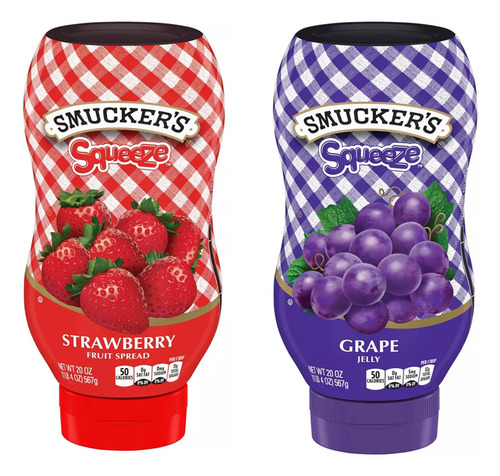 2 Pack Smucker's Squeeze 2 Sabores De 567g C/u