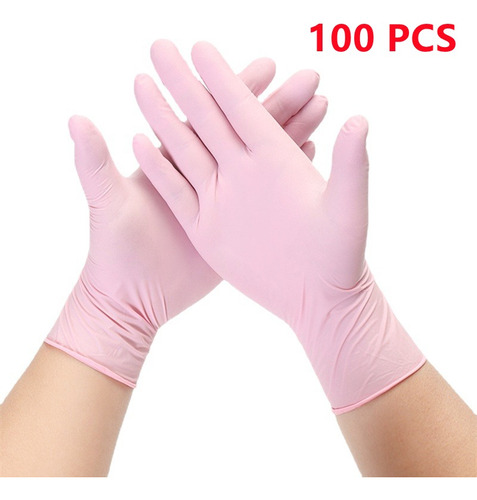 Guantes De Nitrilo Rosado Caja X 100und