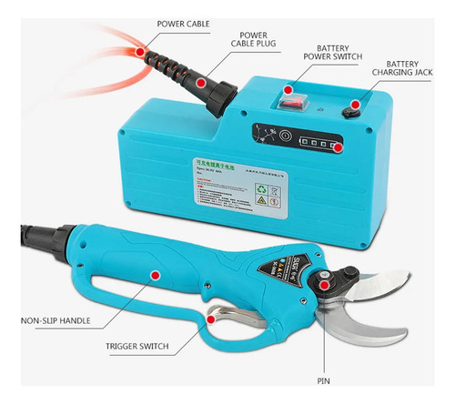 Tesoura De Poda Elétrica Com Bateria De Lítio De 4 Cm
