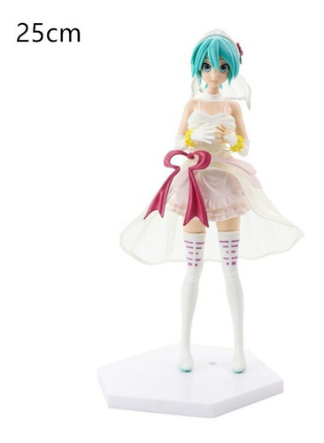 Figura Miku Hatsune Vestido De Novia Vocaloid Pvc