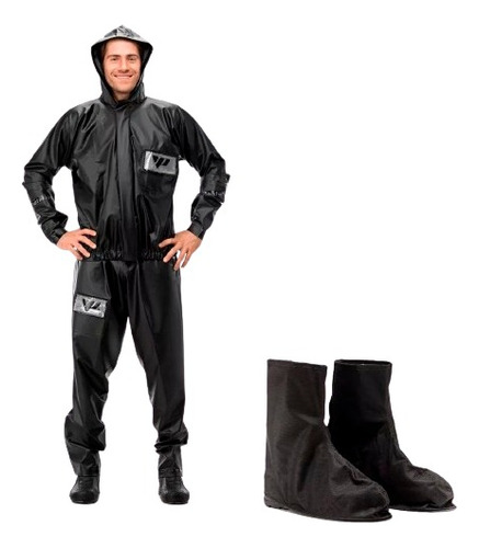 Equipo De Lluvia Impermeable Ideal Moto Pantaneiro + Polaina