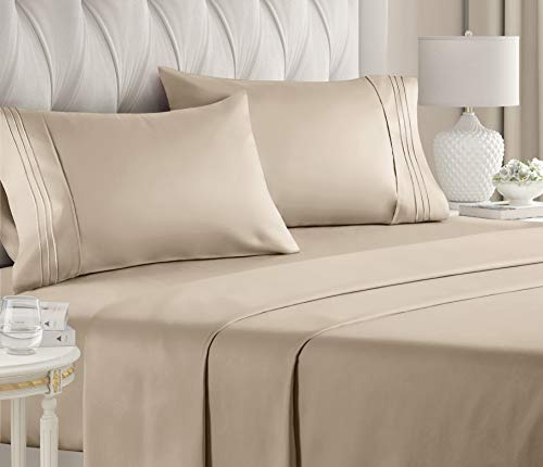 Sabanas Con Fundas De Almohada Para Cama Individual Beige