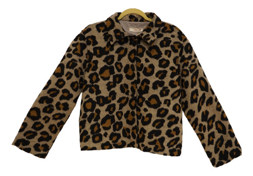 Campera Crop Leopardo De Paño