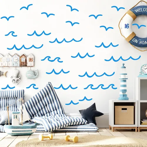 comprar Calcomanías De Pared Con Ondas Oceánicas, Calcomanías De Con