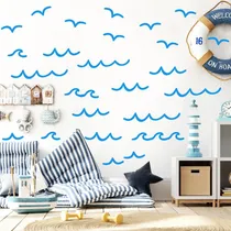 Comprar Calcomanías De Pared Con Ondas Oceánicas, Calcomanías De Con