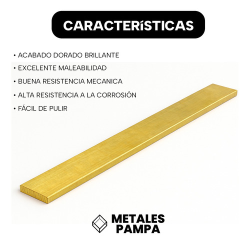 Planchuela De Bronce Latón 19 X 3 X 1000mm