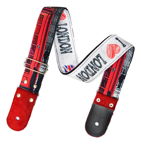 Londres - Tahalí Strap Para Guitarra O Bajo Color Multicolor