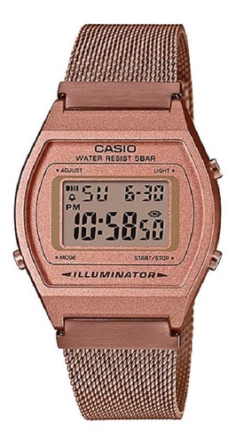 Relógio Casio Feminino Vintage Digital B640wmr 5ad Rose Correia Rosa Fundo Positivo