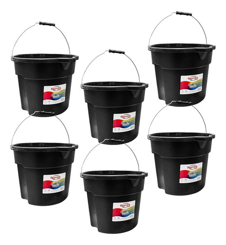 Cubeta Redonda Con Pico 11 L Color Negro Reynera 8012max 6pz