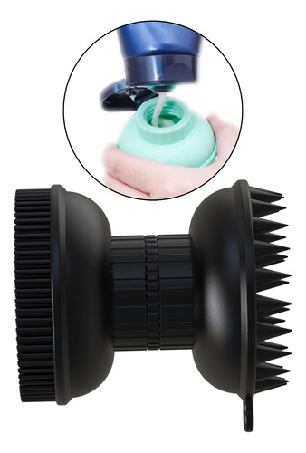 Suave Silicona Cepillo Pelo Cabezal De Cepillo Doble, Negro