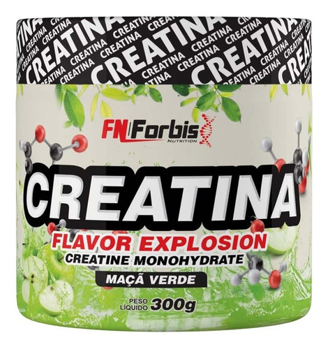 Creatina Monohidratada Flavor / Creatine 300g - Fn Forbis Sabor Maçã Verde