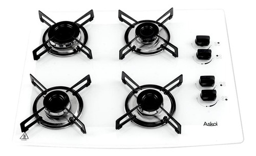 Fogão cooktop gás Askoi Fogão 4 bocas branco 127V/220V