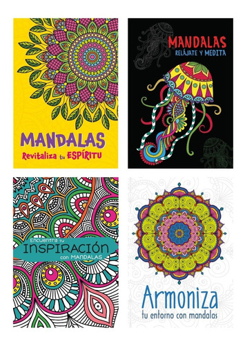 4 Libros Mandalas Iluminar Colorear Rélajate Medita Armoniza