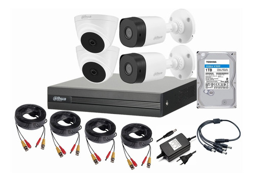 Cctv Kit Pro Dahua Dvr 4ch + 4 Cam 1080p Hdd 1tb  Tienda9cl