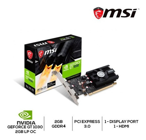 Imagen 2 de 4 de Tarjeta De Video 2gb Ddr4 Nvidia Geforce Gt 1030 Pci-e Hdmi