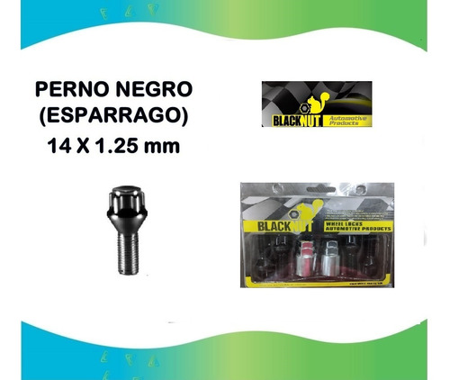 Seguro De Caucho Perno Negro (espárrago) 14x1.25 Mm (juego)