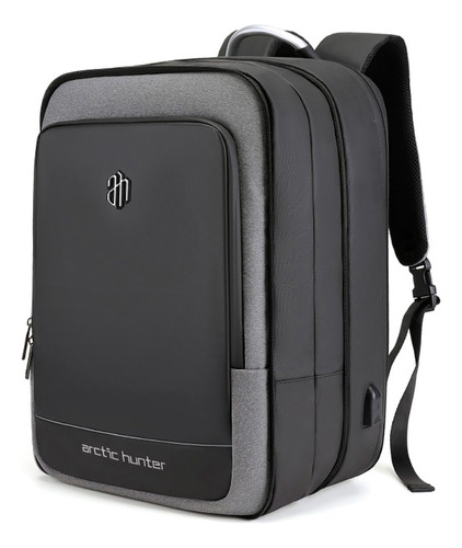 Mochila Arctic Hunter B00227 Expandible Usb Laptop Viaje Gris Oscuro