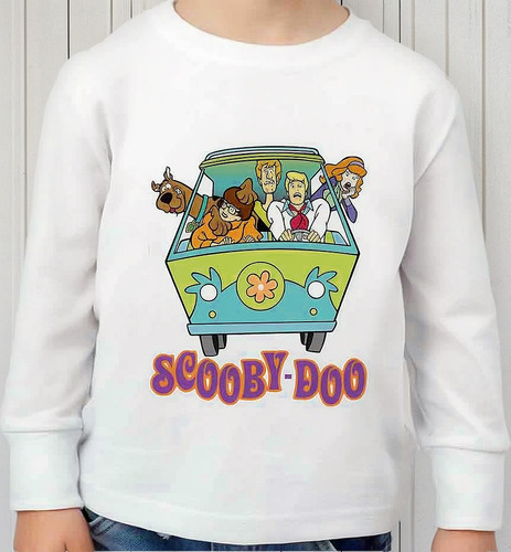 Remera Scooby Doo Manga Larga Algodón Peinado Infantil