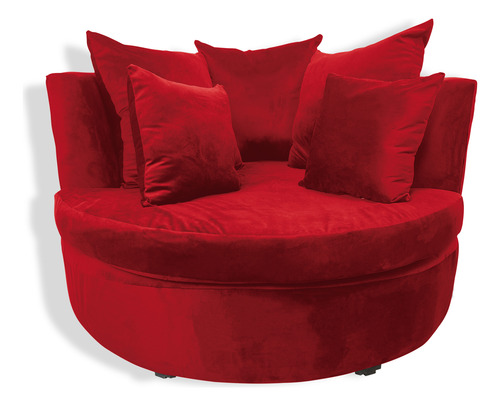 Sillón Moderno Minimalista Para Salas Recamara Hogar . Rojo Liso