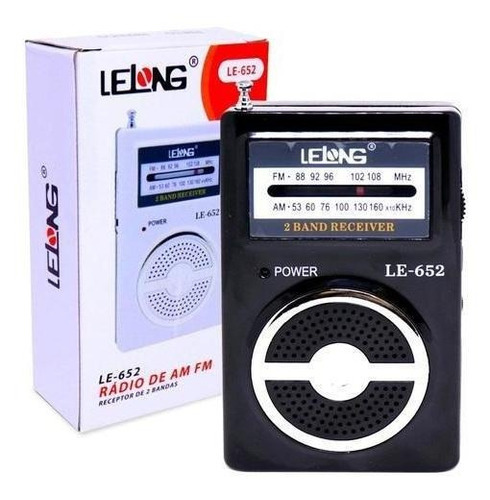 Rádio Portátil Am/fm Le-652 Lelong Mini Pilha Fone De Ouvido