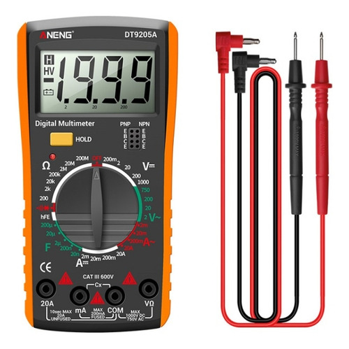 Orange Aneng Digital Multimeter Dt9205a Hold Key
