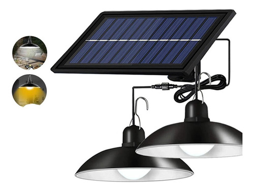 Luz Solar Interior Y Exterior Impermeable De Doble Cabeza Ip