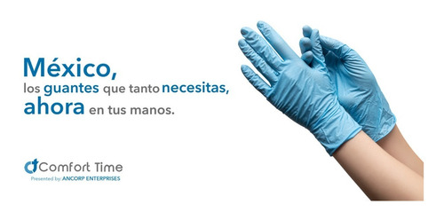 Guantes De Nitrilo Libre De Látex Sin Polvo Azul 100pz