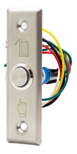 Imagen 1 de 9 de Boton Rex De Salida Con Led Metálico Rectangular Acceso B22a