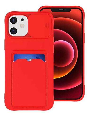 En Stock Abfa Shop Case Tarjetero Camara iPhone 15 Plus Rojo