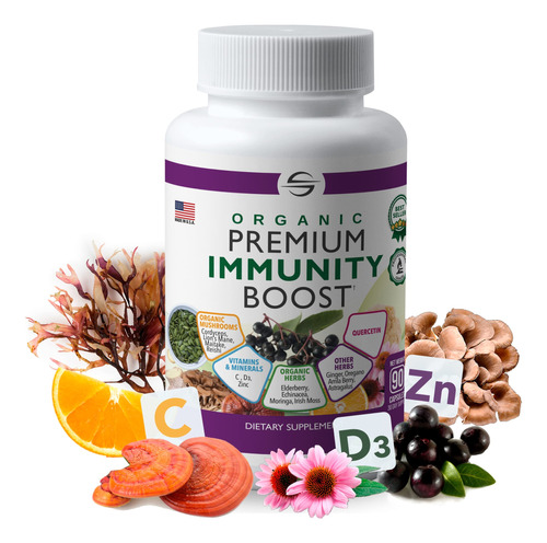 Suplemento De Inmunidad Orgnico Prmium | Vitamina C 500 Mg,