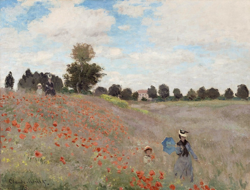 Lamina Fine Art Campo De Amapolas Monet 50x38 Cm Mycarte