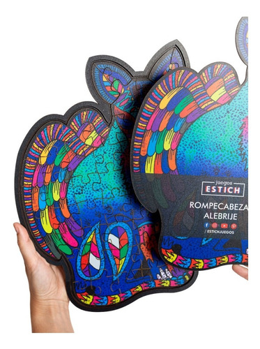 Juego Rompecabezas Ilustrado Alebrije Madera Puzzle Contorno