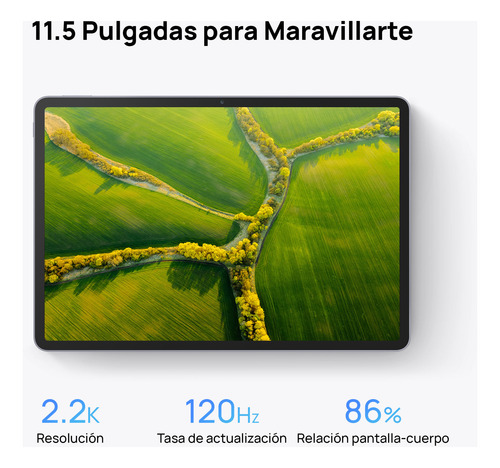 Tablet Huawei MatePad 11.5 New Tableta 6+128GB, 120 Hz 2.2K Pantalla FullView, Batería de 7700 mAh, Tablet con teclado, Gris