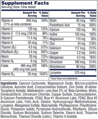 One A Day Suplemento Multivitaminico Para Hombres 300 Tabs. Sabor S/n