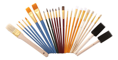 Set De 25 Piezas Pinceles Pintura Al Óleo Acuarela