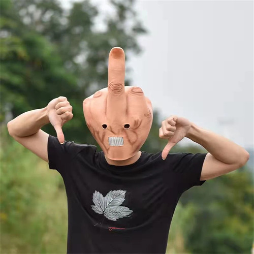 Máscara Latex Dedo Meio Festas Carnaval Engraçada Top Cor Coral-claro Mão