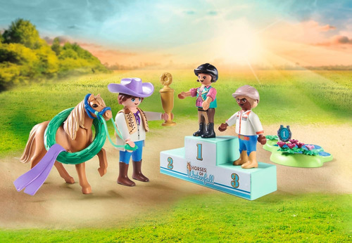 Playmobil Caballos Torneo Ponys +46pcs 3 Figuras 71495 Torneo Ponis