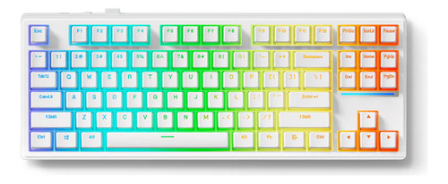 Teclado Mecanico Mchose K87 Bluetooth 87% Tkl Win Mac Rgb Teclado White Idioma Inglés Us