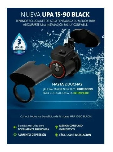 Bomba Upa 15-90 Black Presurizadora Exterior Grundfos