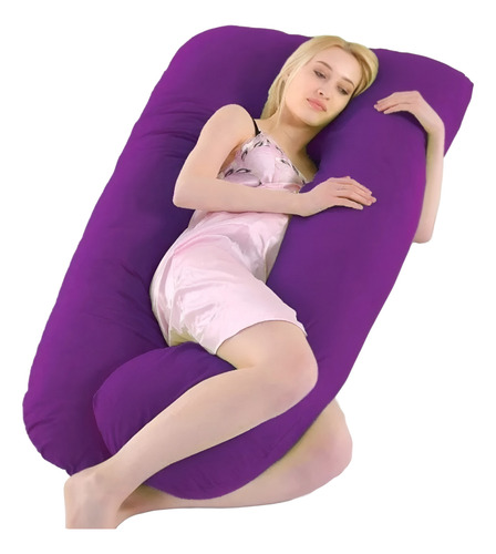 Almohada Ortopedica Para Embarazada Color Violeta Oscuro Geométrico