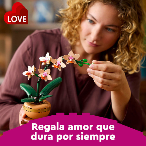LEGO® Botanicals Miniorquídea, Set de Construcción Floral, Flor de la Colección Botánica, Idea de Regalo para Mujeres, Hombres y Madres, Perfecto para San Valentín y Ocasiones Especiales 10343