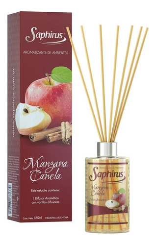 Difusor Aromático De Varilla Manzana Canela 125ml - Saphirus